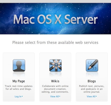 OS X Server Splash Page