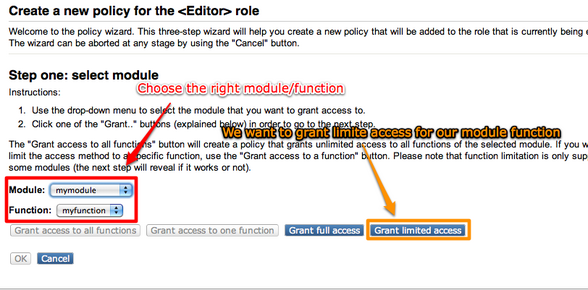 Adding the new policy to the Editor role - step 3