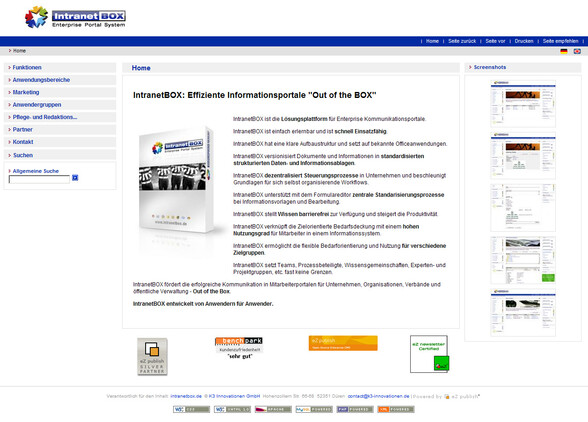 IntranetBOX Intranet "Out of the Box" powered by eZ publish