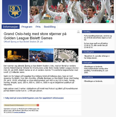 Modul Event for Rica Hotels